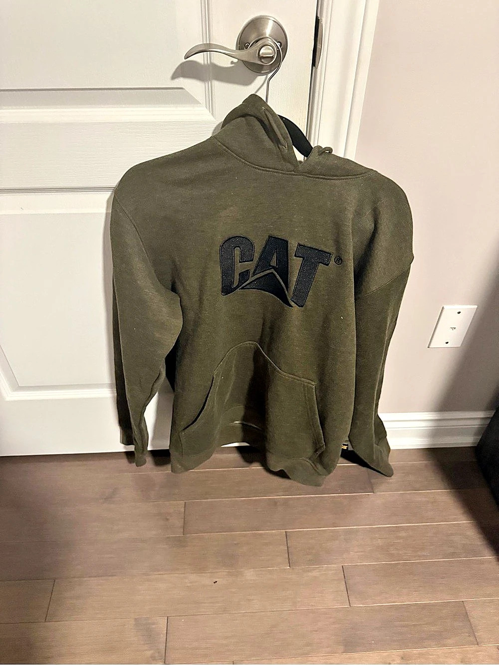 CAT Logo Hoodie Green Size Large